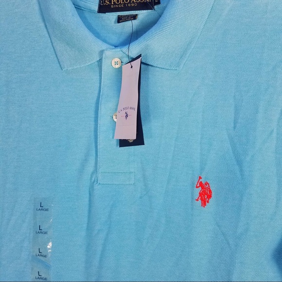 U.S. POLO ASSOC. Blue Polo Shirt Large - Picture 2 of 3